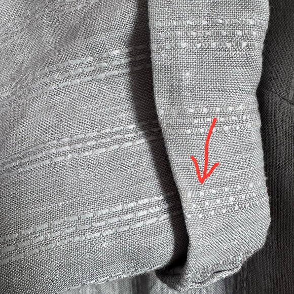 J. Jill Relaxed 100% Linen Gray w White Pinstripe Jacket Blazer Medium Lagenlook - Picture 12 of 14